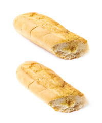 Italian ciabatta white bread isolated