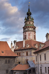 Fototapeta na wymiar Castle tower in Cesky Krumlov