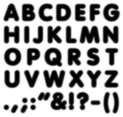Halftone alphabet font typeface in vector format