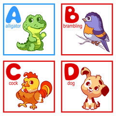 An alphabet with cute animals