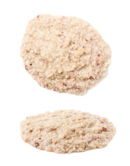 Puddle of porridge isolated