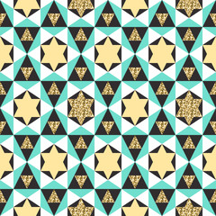 seamless vector golden geometric modern pattern