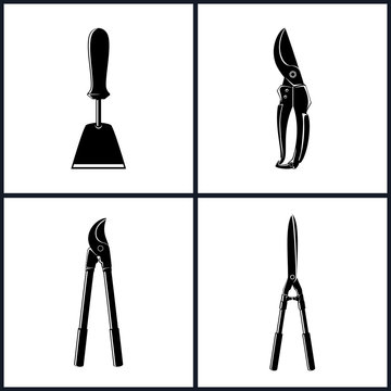 Set of Agricultural Tool Icons