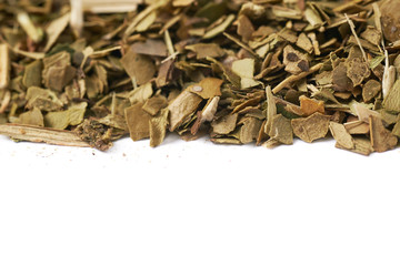 Surface covered with mate leaves