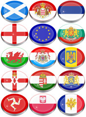 Set of icons. Flags of the Europe.   