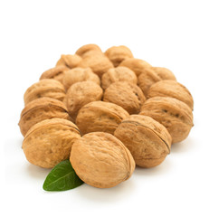 walnuts on white background