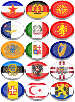 Set of icons. Flags of the Europe.   