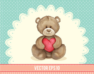 Toy bear with a heart