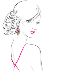 fashion illustration. woman face