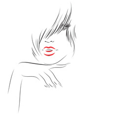 Woman face. fashion illustration