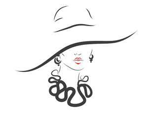 elegant woman with hat