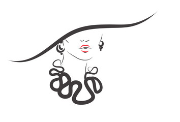 elegant woman with hat