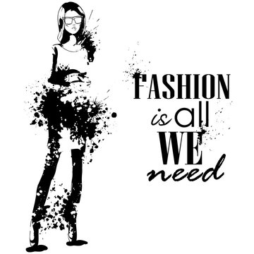 fashion look girl with splashes