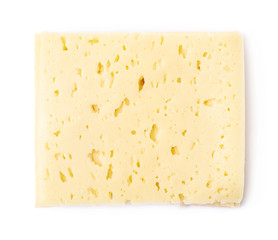 Single slice of cheese isolated