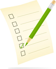 vector image of a checklist with tick mark.