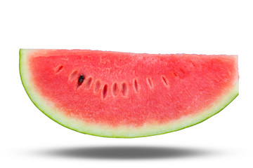 Slice of watermelon on white background