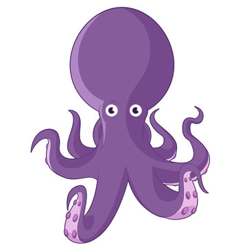 Cartoon purple Octopus