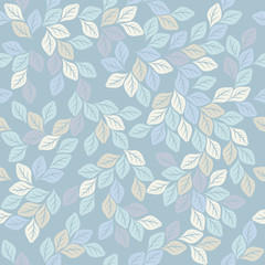 Seamless pattern with elegant leaves