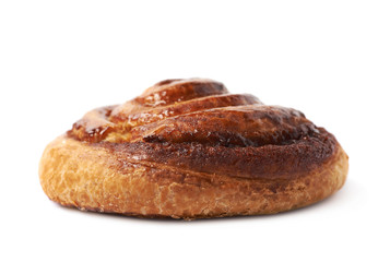 Cinnamon roll pastry bun isolated