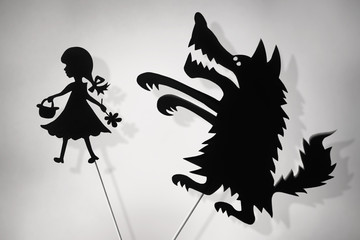 Little Red Riding Hood and Bad Wolf shadow puppets
