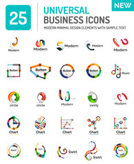 Fototapeta na wymiar Logo collection, abstract geometric business icon set