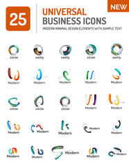 Logo collection, abstract geometric business icon set