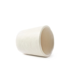 Small ceramic coffee cup isolated