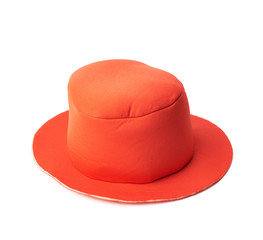Red prop clown's hat isolated