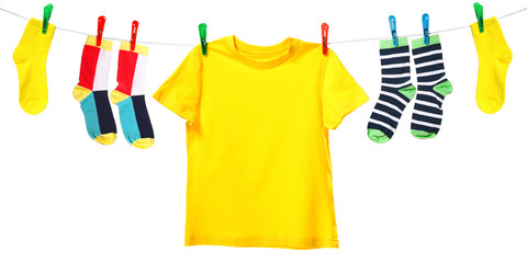 Colorful clothes on white