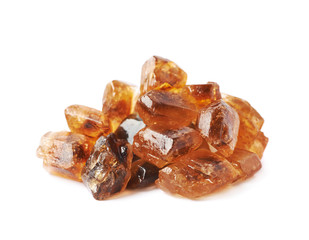 Pile of brown rock sugar crystals