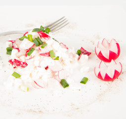 Cottage cheese with radish and chives