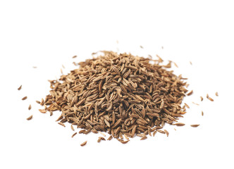 Pile of cumin seeds isolated