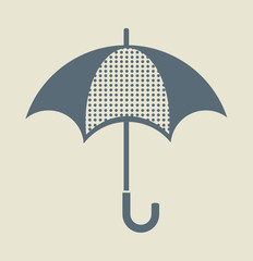 Umbrella gray  flat icon. Vector minimalistic illustration