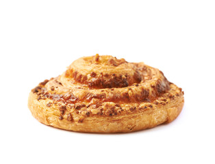 Cheese pastry roll bun isolated