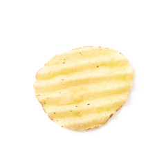 Single potato chip crisp isolated