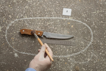 crime investigation. evidence at the crime scene.