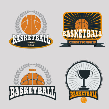 Basketball championship logo set vector eps 10
