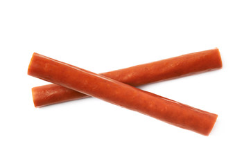 Meat sausage stick snack isolated