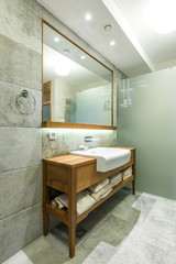 Sink with big mirror 