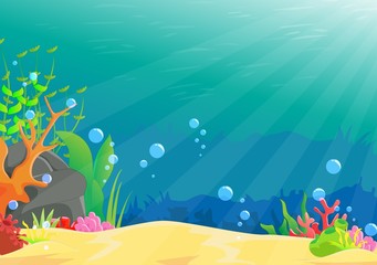 Fototapeta na wymiar illustration of underwater landscape