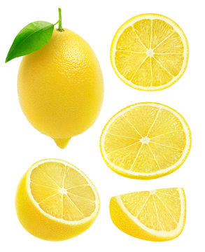 Isolated collection of lemons