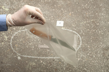 crime investigation. evidence at the crime scene.