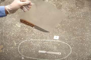 crime investigation. evidence at the crime scene.