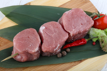 Raw pork fillet mignon