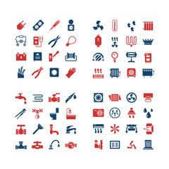 Fototapeta premium House system color icons