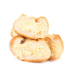 garlic bread against white background