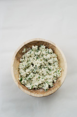 Lumps of cheese with dil