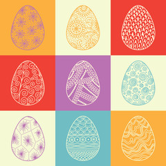 Background from decorative Easter eggs