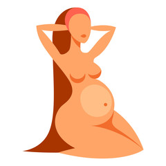 Stylized silhouette of pregnant woman. Illustration for websites, magazines and brochures