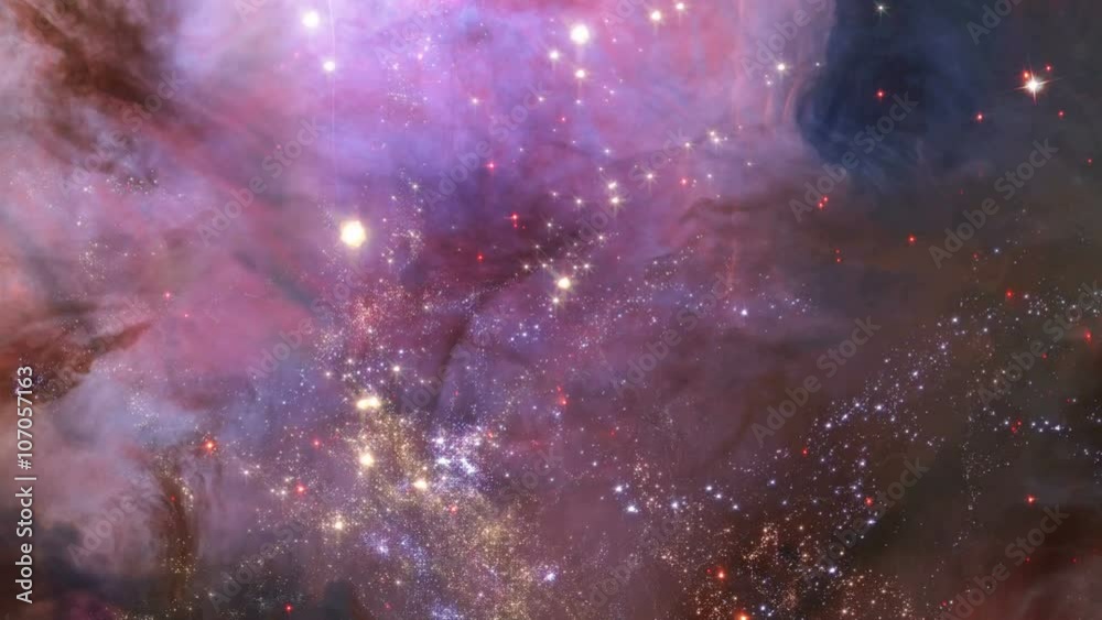 Sticker space 2032: flying through star fields in deep space (loop).